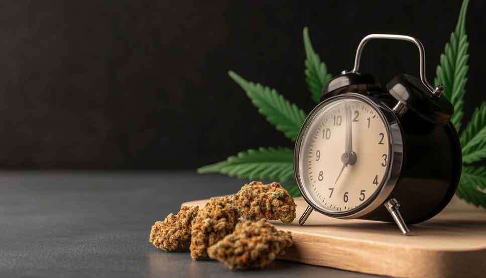 Illustration showing a relaxed person taking a cannabis tolerance break to reset THC sensitivity