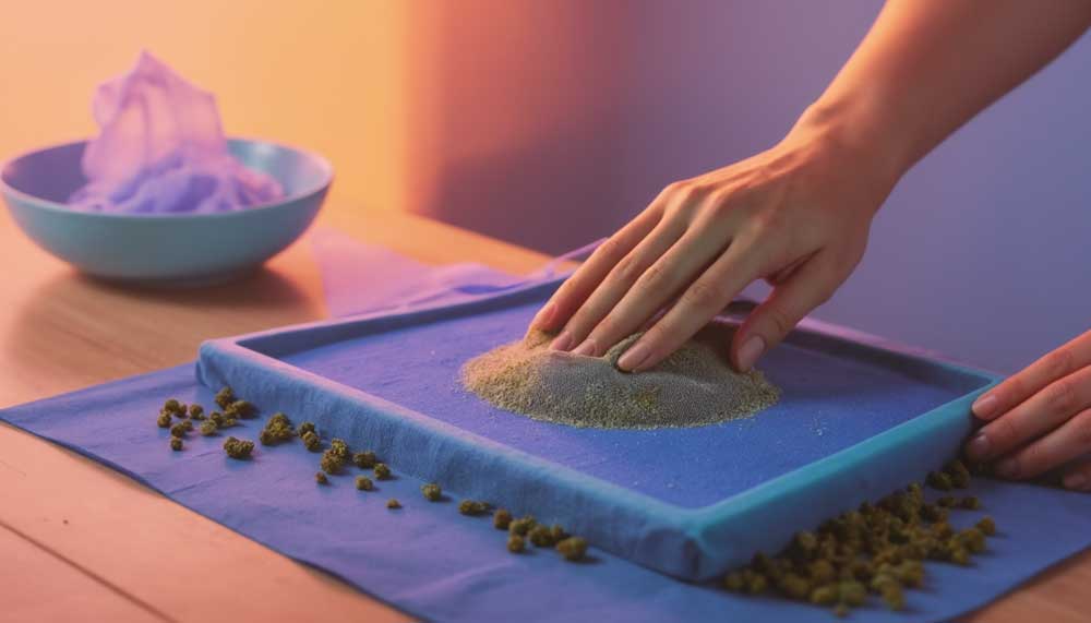 Discover how hash is made using the dry sift technique—fine mesh separates trichomes from cannabis buds in this traditional, solvent-free method.